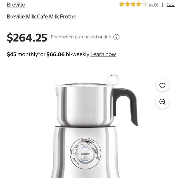 Breville Stainless Steel Milk Frother